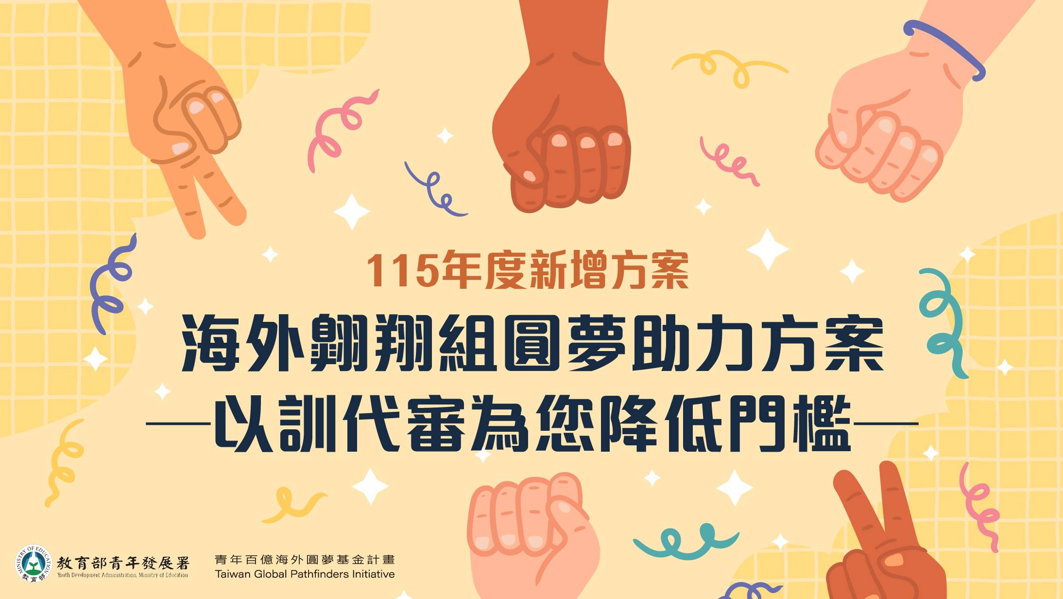 115 年度青年百億海外圓夢基金計畫-圓夢助力方案海報